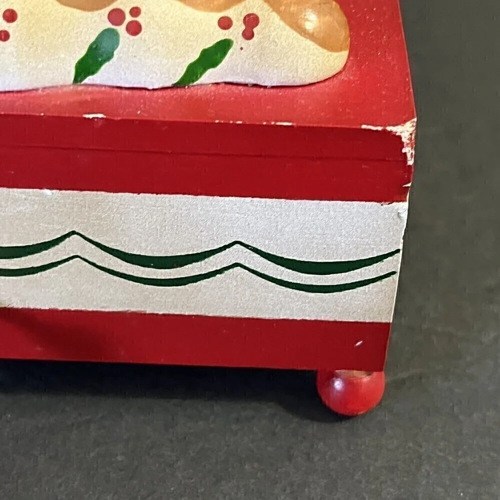 Vintage Schmid Wooden Christmas Sleigh Carriage Animated Xmas Music Box TESTED